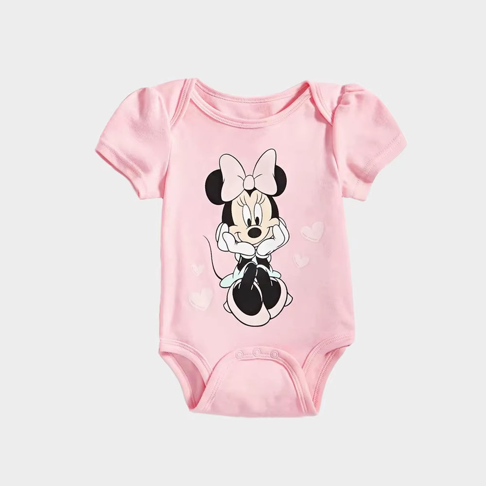 Summer Baby Bodysuit Mickey and Minnie Newborn Baby Clothes Button Design Baby One-Piece for 0-24 Months Baby Boy Girl Clothes