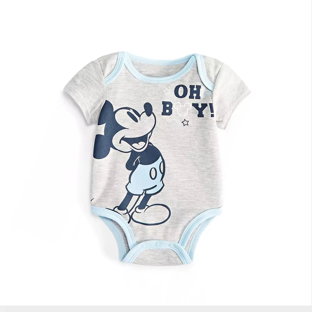 Summer Baby Bodysuit Mickey and Minnie Newborn Baby Clothes Button Design Baby One-Piece for 0-24 Months Baby Boy Girl Clothes