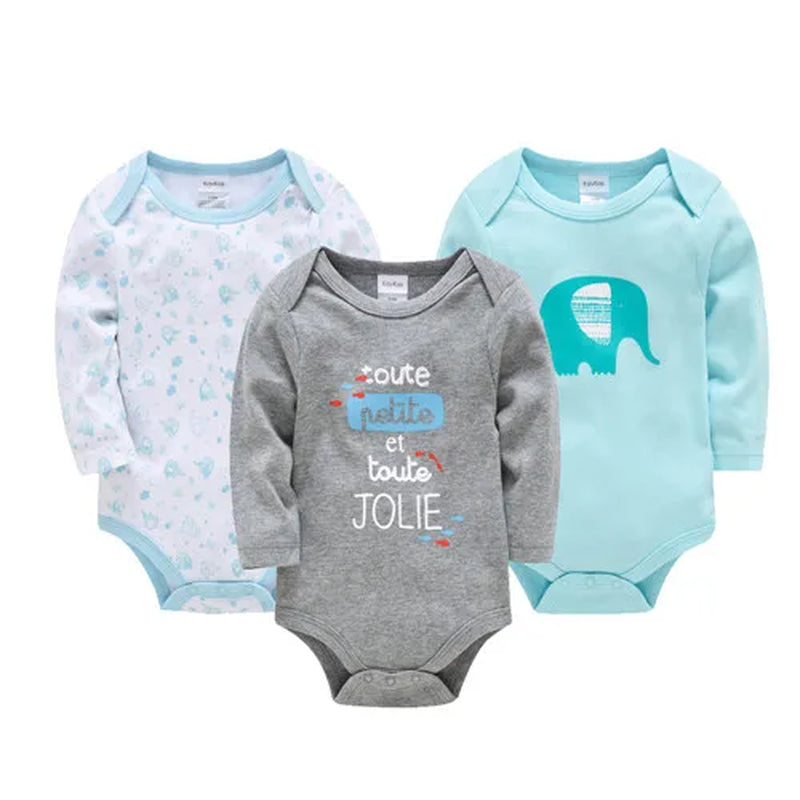 6 PCS 3 PCS Baby Boys Girls Bodysuit Long Sleeve 100% Cotton Baby Clothes 0-12 Months Newborn Body Bebe Jumpsuit Clothing