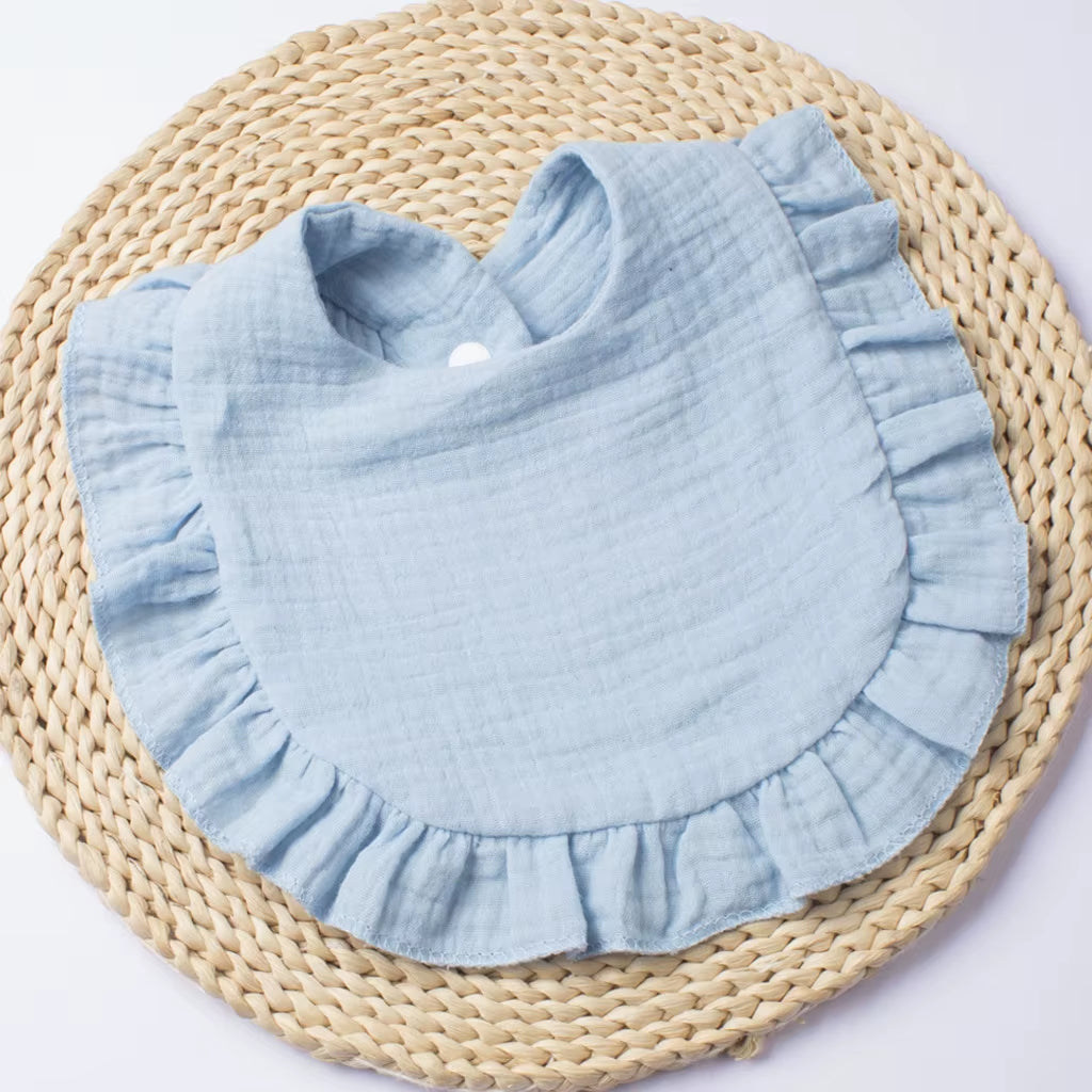 Gauze Bib for Boys Girls Pure Cotton Candy Colored Comfortable Saliva Bib Baby Solid Colored Lace Saliva Towel Baby Products