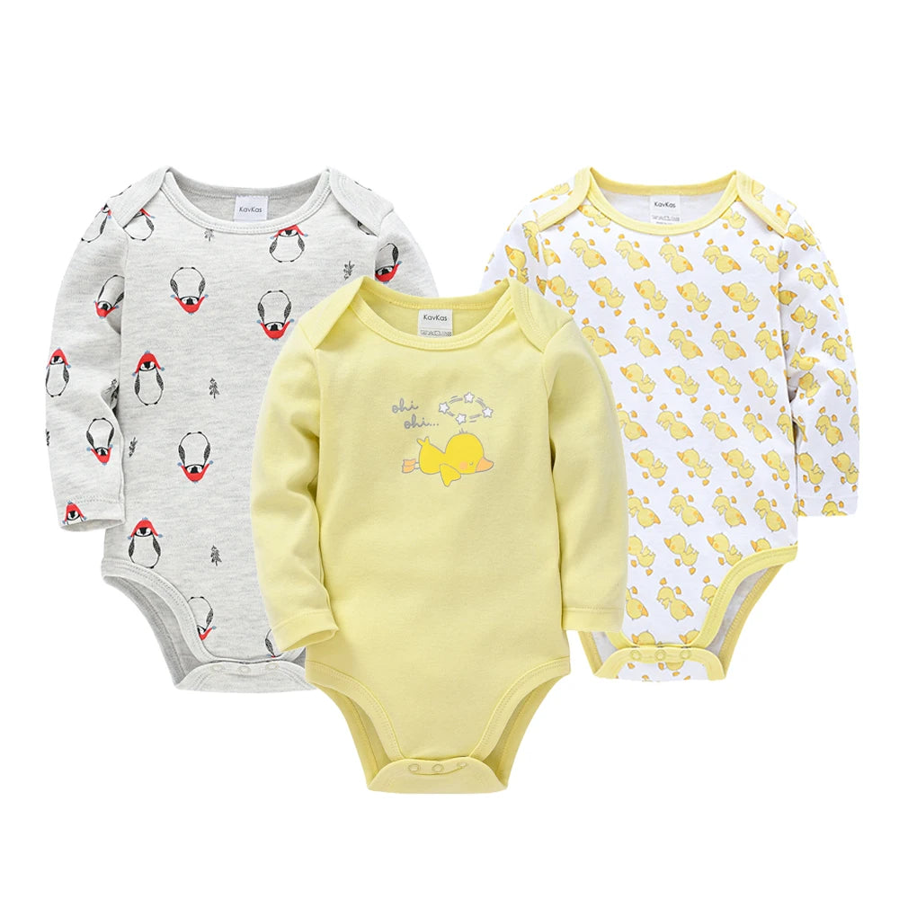 6 PCS 3 PCS Baby Boys Girls Bodysuit Long Sleeve 100% Cotton Baby Clothes 0-12 Months Newborn Body Bebe Jumpsuit Clothing