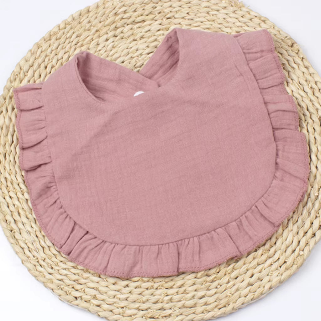 Gauze Bib for Boys Girls Pure Cotton Candy Colored Comfortable Saliva Bib Baby Solid Colored Lace Saliva Towel Baby Products