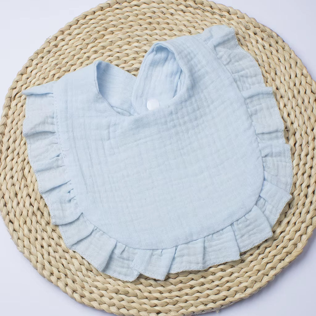 Gauze Bib for Boys Girls Pure Cotton Candy Colored Comfortable Saliva Bib Baby Solid Colored Lace Saliva Towel Baby Products