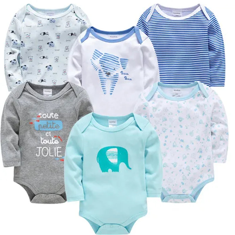 6 PCS 3 PCS Baby Boys Girls Bodysuit Long Sleeve 100% Cotton Baby Clothes 0-12 Months Newborn Body Bebe Jumpsuit Clothing