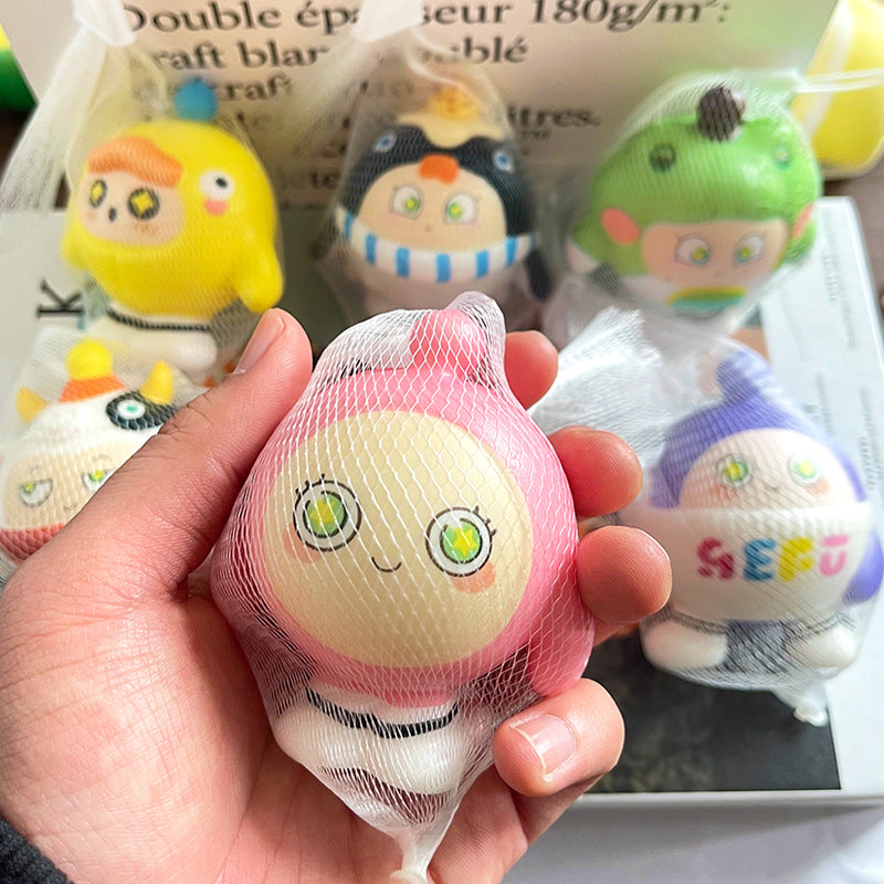 Netbag Egg Boy Party Pinch Music Stress Relief Toy Slow Rebound Ventilatory Artifact Cartoon Stress Relief Student Small Gift Item