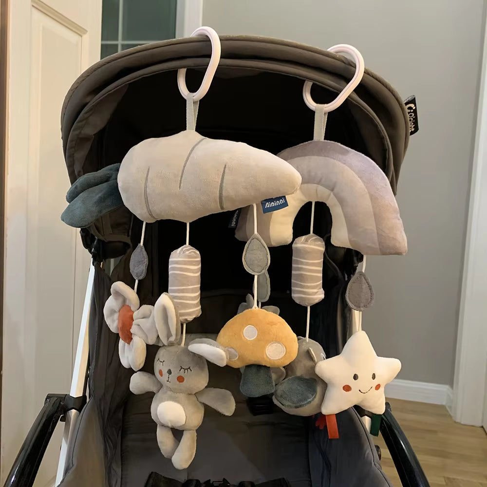 Baby Toys 0 12 Months Plush Animals Rattles for Baby Portable Hanging Crib Car Seat Stroller Toys Sensory Toys for Newborn Gifts
