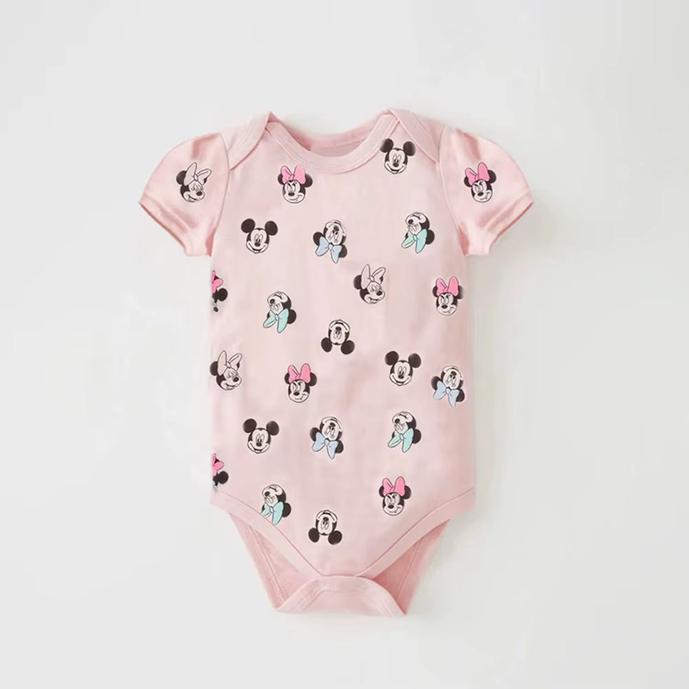 Summer Baby Bodysuit Mickey and Minnie Newborn Baby Clothes Button Design Baby One-Piece for 0-24 Months Baby Boy Girl Clothes