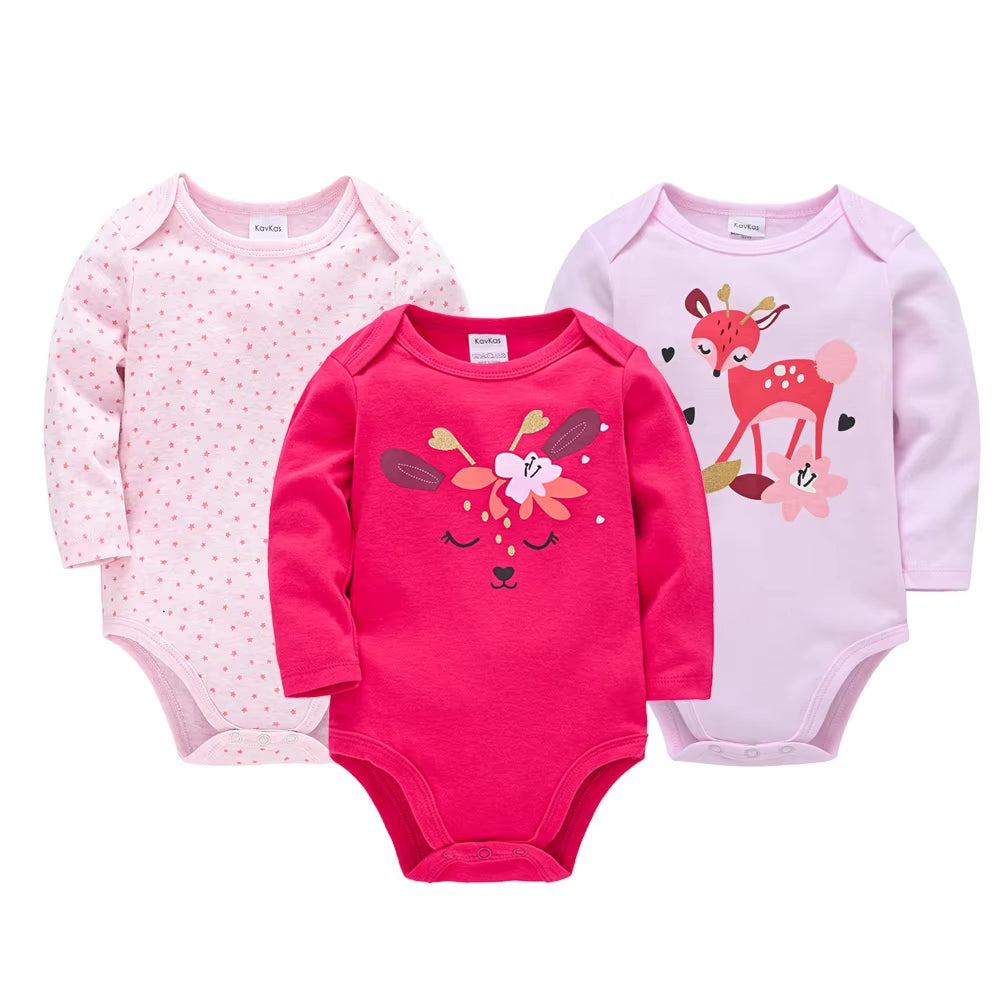 6 PCS 3 PCS Baby Boys Girls Bodysuit Long Sleeve 100% Cotton Baby Clothes 0-12 Months Newborn Body Bebe Jumpsuit Clothing