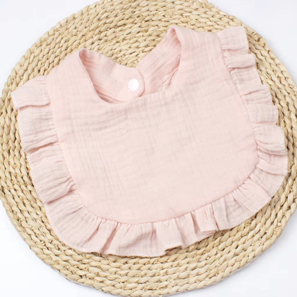 Gauze Bib for Boys Girls Pure Cotton Candy Colored Comfortable Saliva Bib Baby Solid Colored Lace Saliva Towel Baby Products