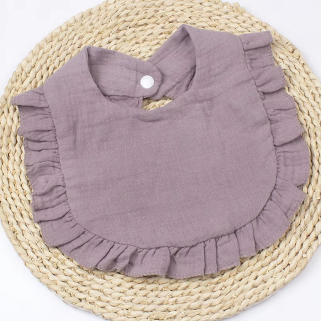 Gauze Bib for Boys Girls Pure Cotton Candy Colored Comfortable Saliva Bib Baby Solid Colored Lace Saliva Towel Baby Products