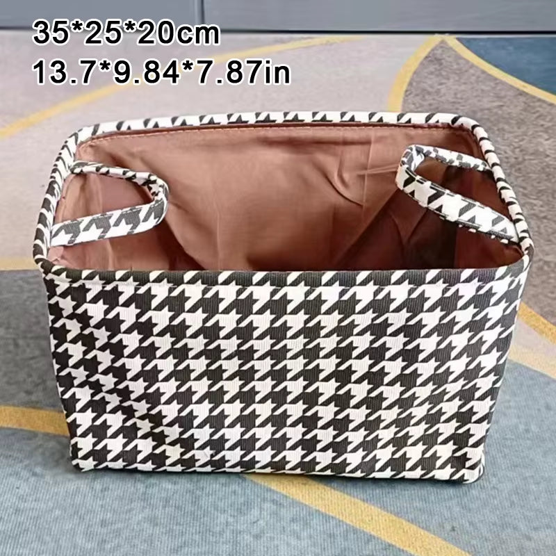 Linen Fabric Storage Basket Large-Capacity Household Finishing Storage Basket Laundry Bag Perfect for Home Storage Organization