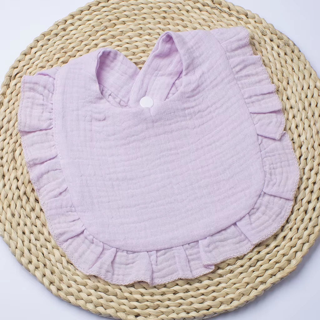Gauze Bib for Boys Girls Pure Cotton Candy Colored Comfortable Saliva Bib Baby Solid Colored Lace Saliva Towel Baby Products
