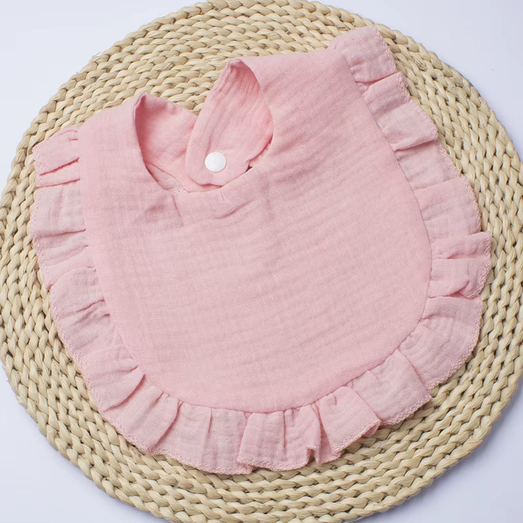 Gauze Bib for Boys Girls Pure Cotton Candy Colored Comfortable Saliva Bib Baby Solid Colored Lace Saliva Towel Baby Products
