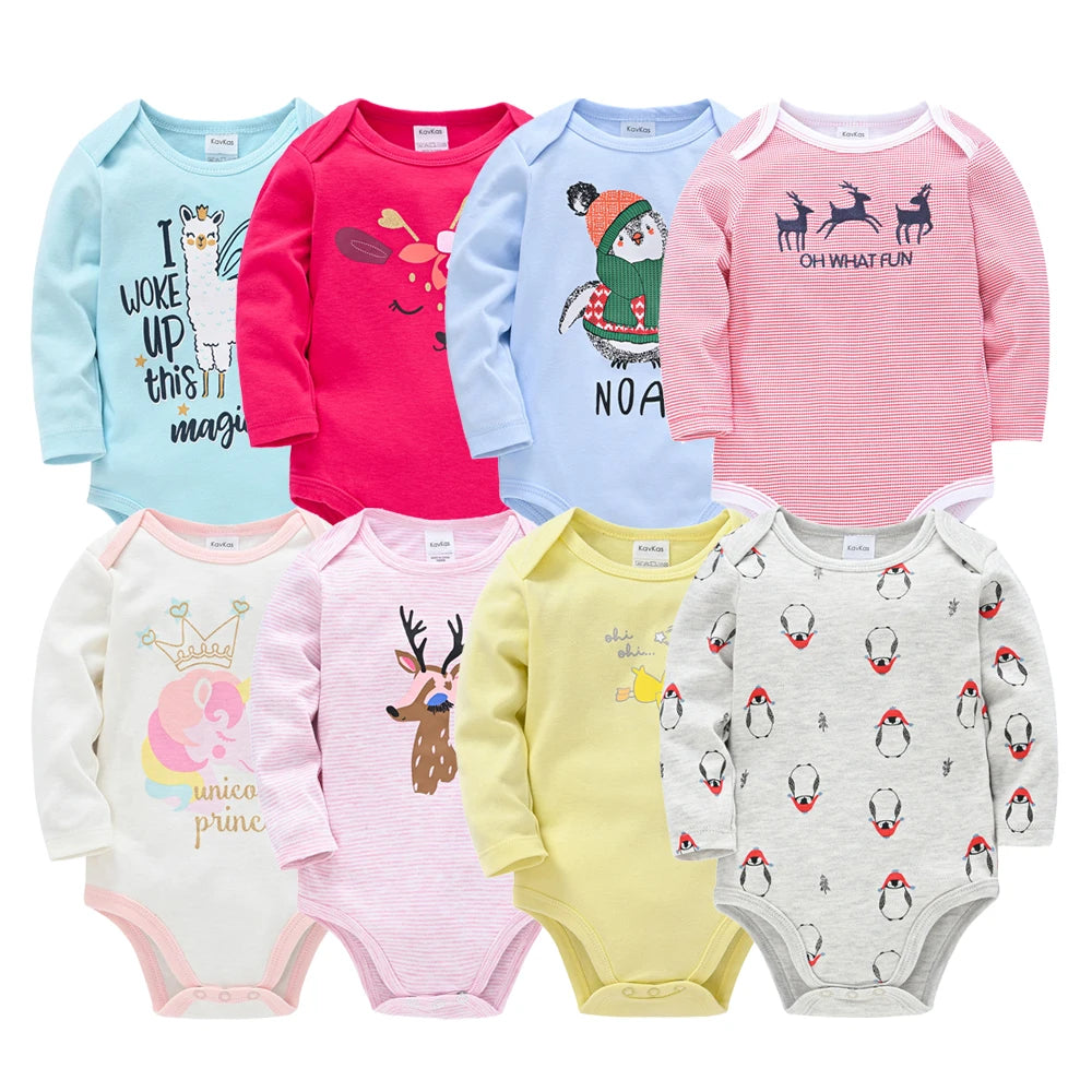 6 PCS 3 PCS Baby Boys Girls Bodysuit Long Sleeve 100% Cotton Baby Clothes 0-12 Months Newborn Body Bebe Jumpsuit Clothing