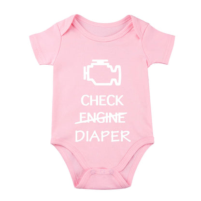 Check Engine Diaper Baby Bodysuit Baby Mechanic Outfit f1 Baby Clothes Baby Race Car Outfit Funny Baby Bodysuit 6M
