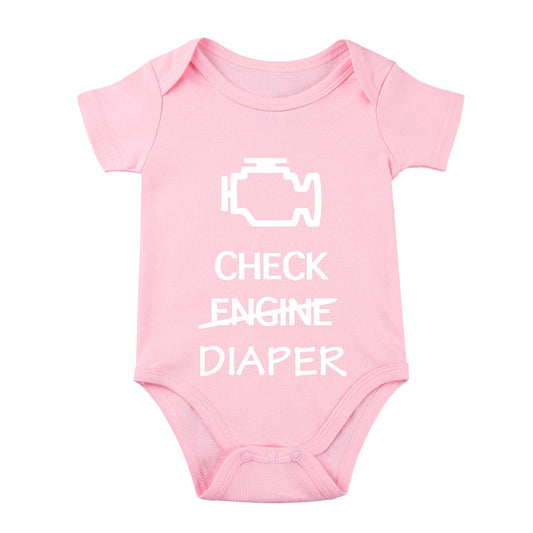 Check Engine Diaper Baby Bodysuit Baby Mechanic Outfit f1 Baby Clothes Baby Race Car Outfit Funny Baby Bodysuit 6M