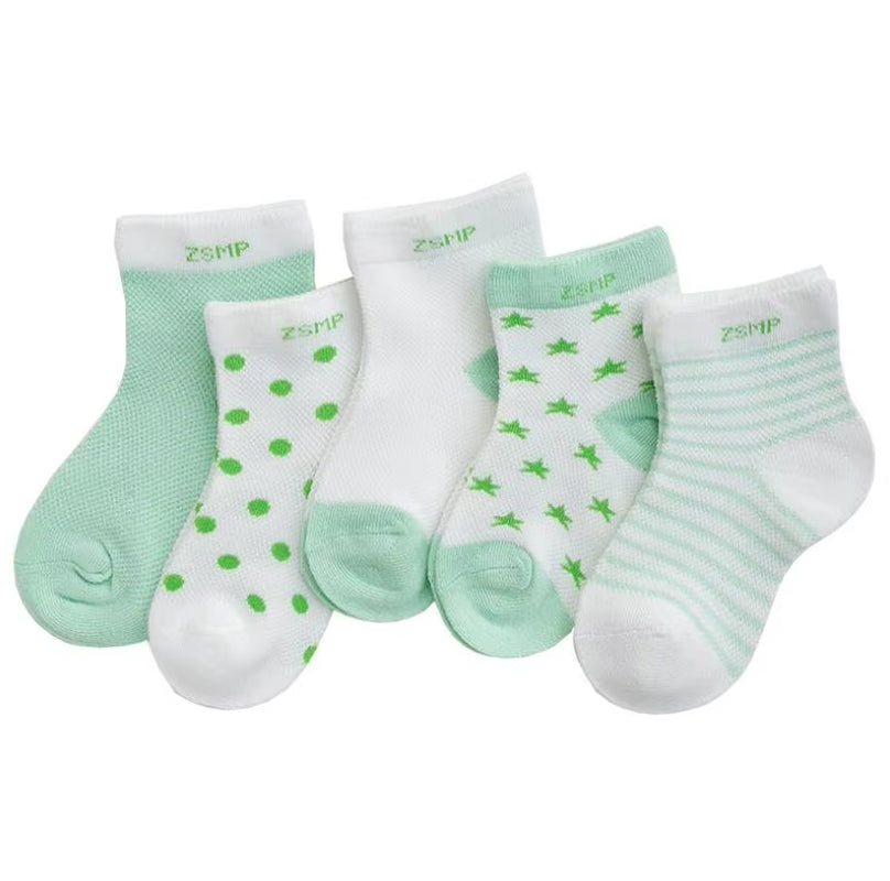 5Pairs/Lot Summer Mesh Breathable Baby Socks Newborn Cartoon Sock for Girls Boys Baby Clothes Accessories